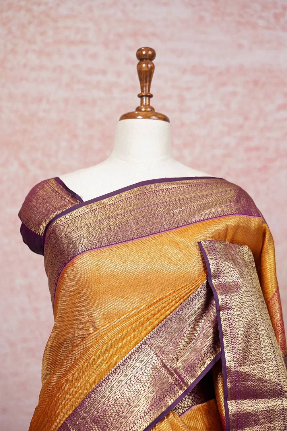 Mango Yellow  Kancheepuram Semi Silk Saree