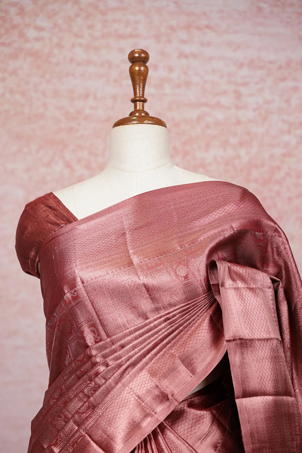 Copper Color Semi Tissue Silk Kancheepuram Saree
