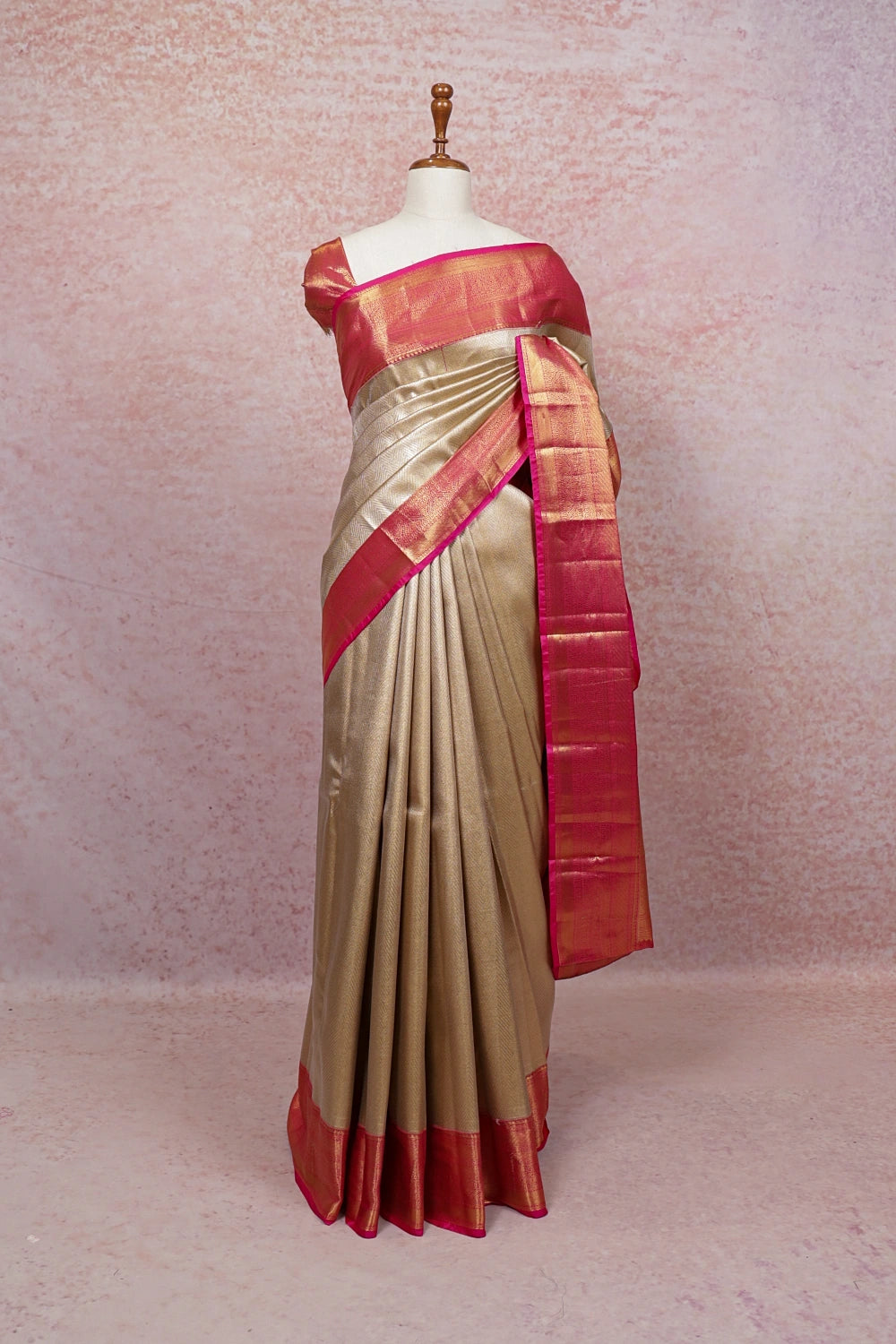 Golden Semi Tissue Saree