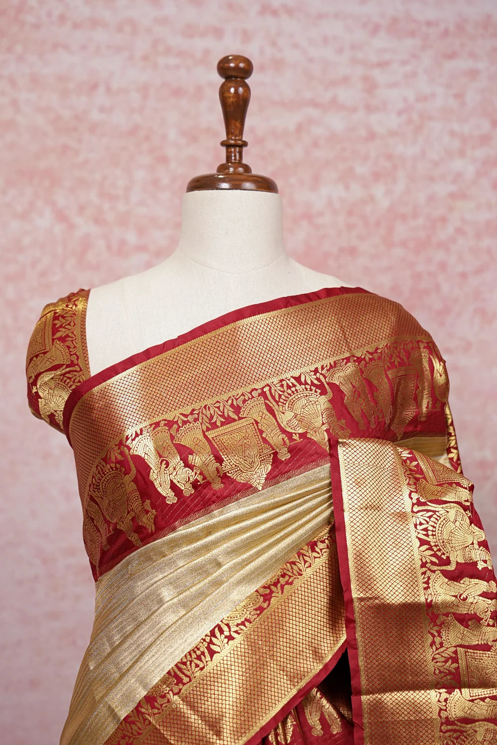Gold Semi Tissue Silk Kancheepuram Saree
