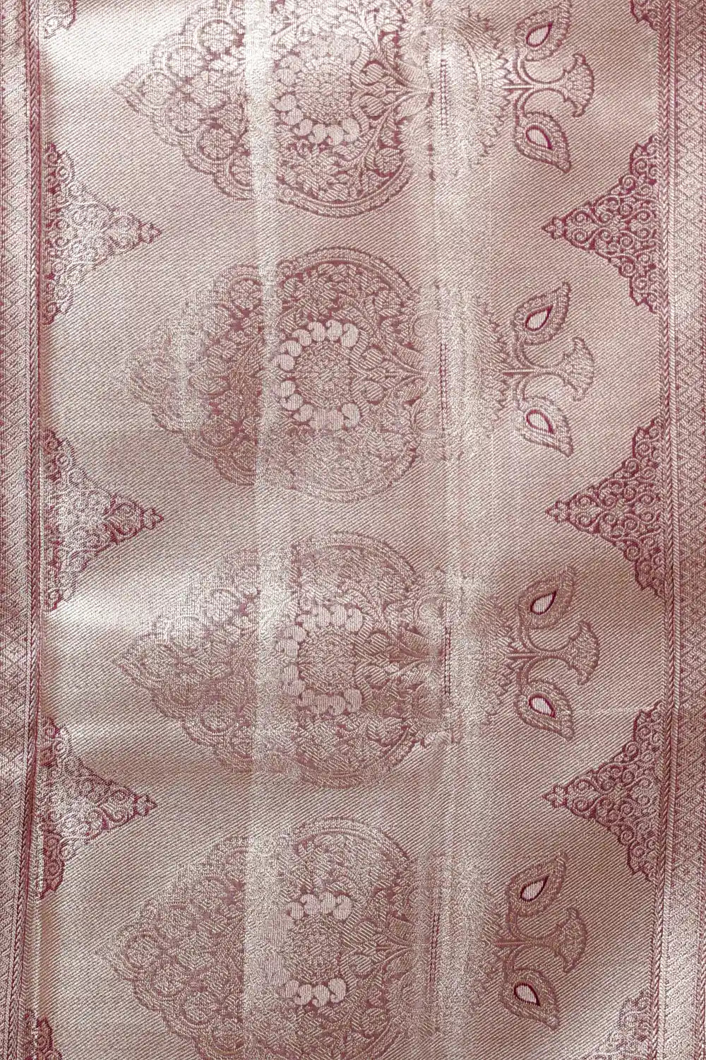 Onion Pink Semi Tissue Silk Kancheepuram Saree