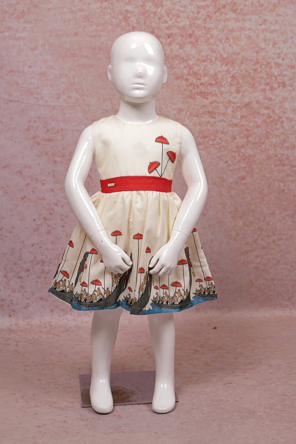 Off White Vallam Kali Digital Print Frock