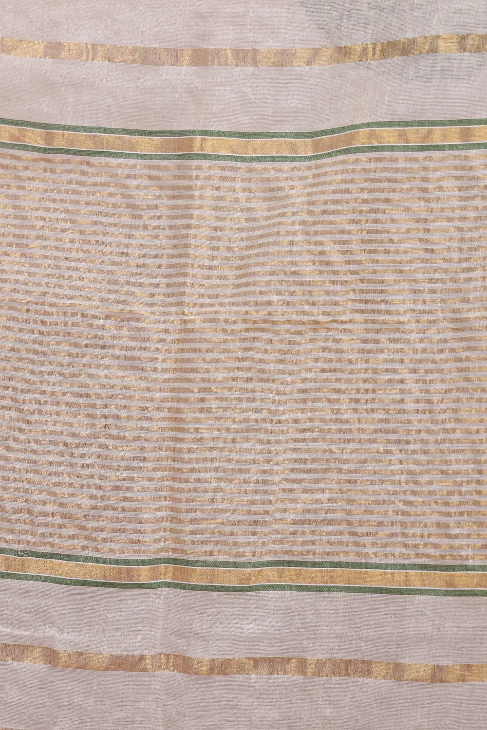 Off White Mul Cotton Kerala Saree