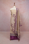 Sandal Semi Chanderi Embroidery Unstitched Churidhar Material