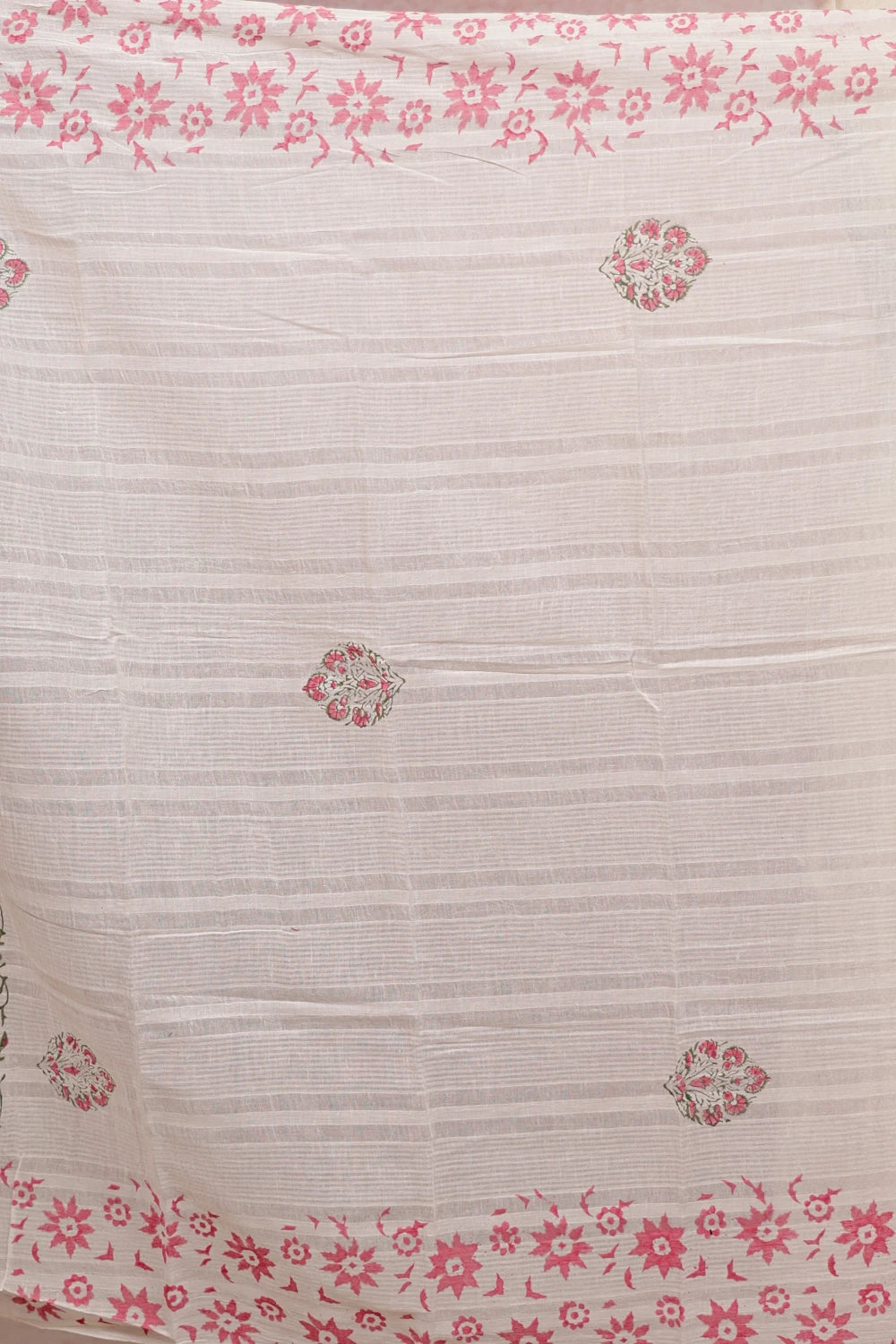 Cream Cotton Embroidery Unstitched Churidhar Material