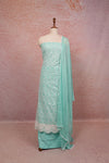 Sapphire Green Kota Embroidery Unstitched Churidhar Material