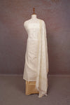 Cream Semi Chanderi Printed Unstitched Churidhar Material