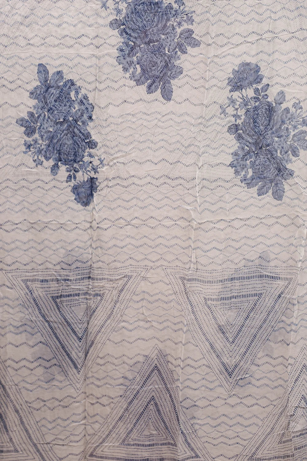 White Cotton Printed Unstitched Churidhar Material