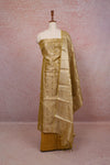 Golden Yellow Tissue Butta Work Unstitched Churidhar Material