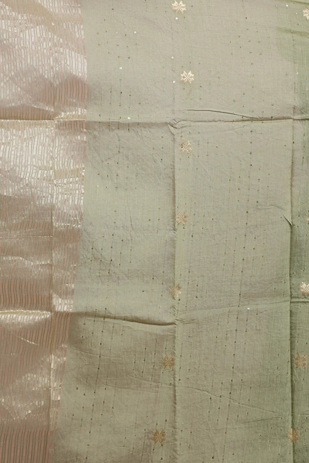 Green Semi Silk Mirror Work Unstitched Churidhar Material