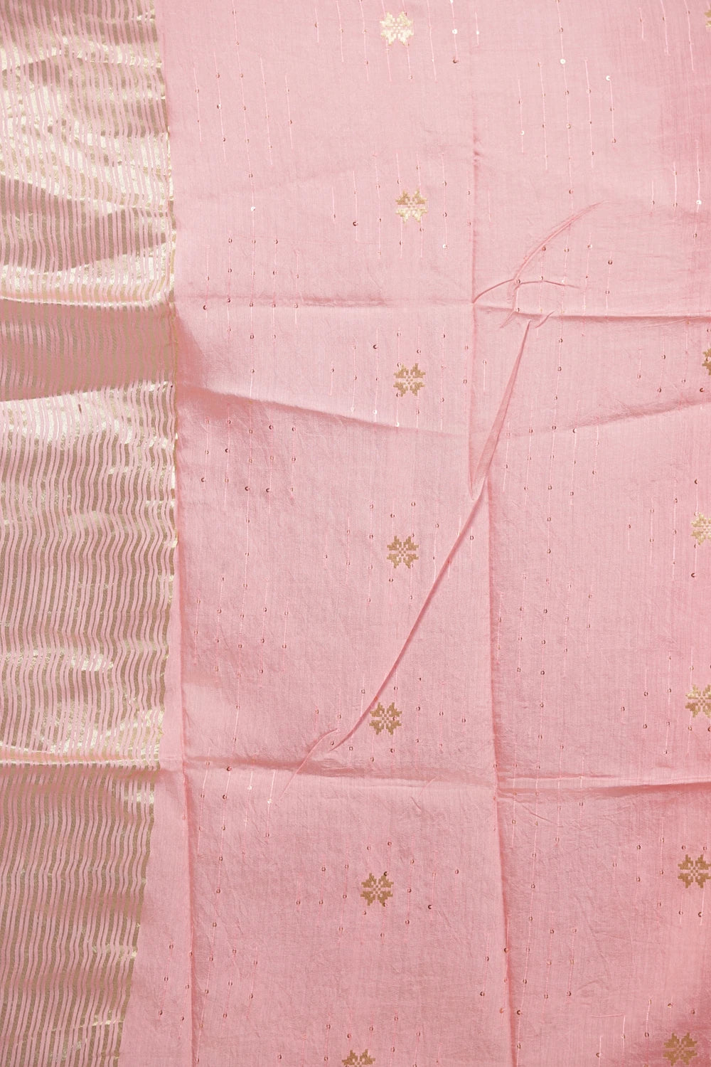 Peach Semi Silk Mirror Work Unstitched Churidhar Material