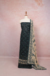 Dark Green Chiffon Sequines Unstitched Churidhar Material