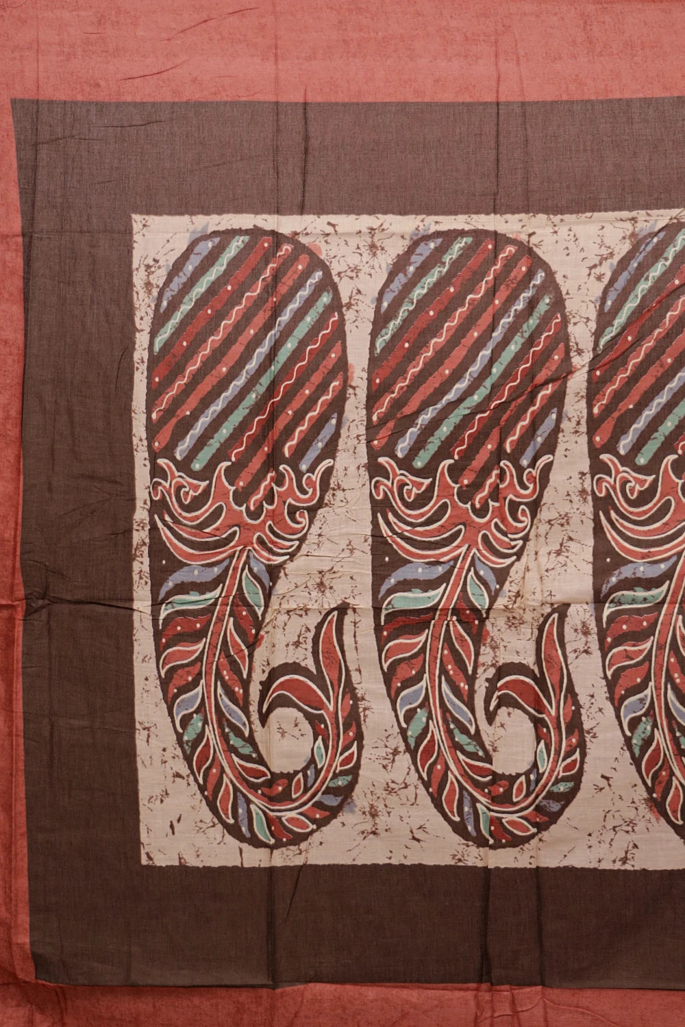 Rust Cotton Thread Design Unstitched Churidhar Material