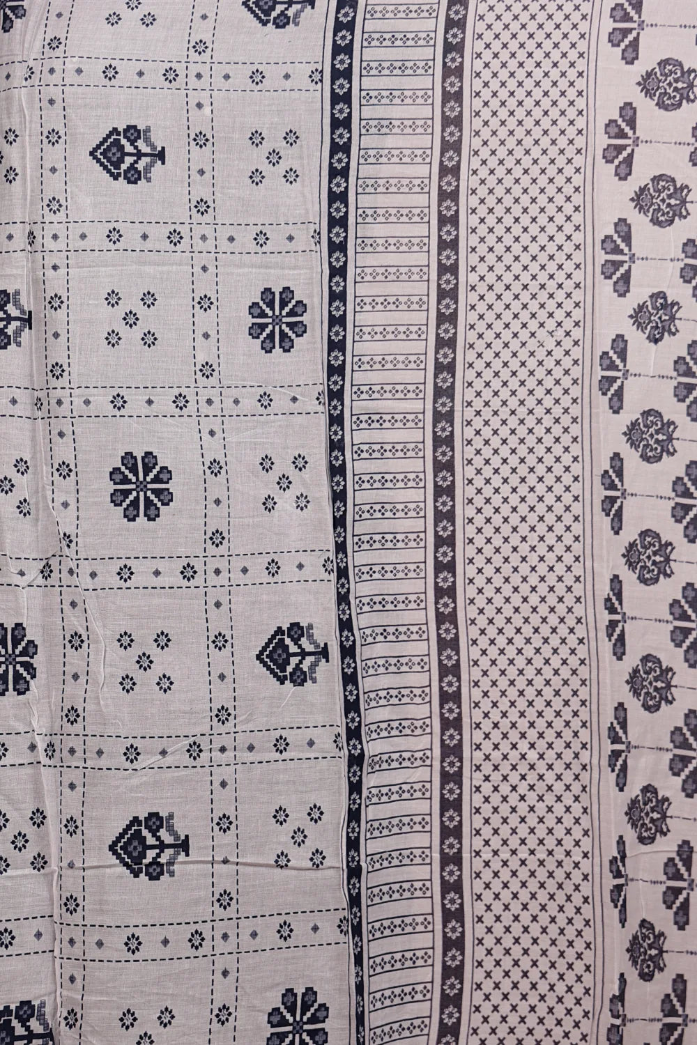 Blue Cotton Printed Unstitched Churidhar Material