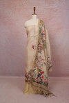 Sandal Colour Semi Linen Printed Unstitched Churidhar Material