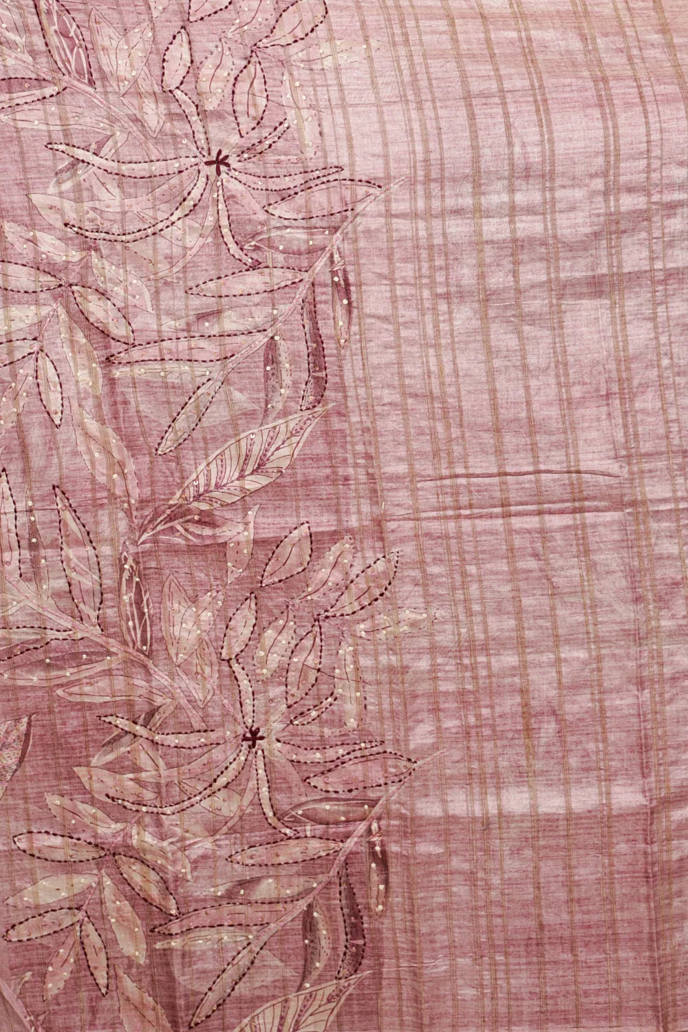 Onion Pink Semi Chanderi Embroidery Unstitched Churidhar Material