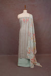 Powder Blue Cotton Lines Unstitched Churidhar Material