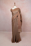 Dark Beige Tussar Silk Saree