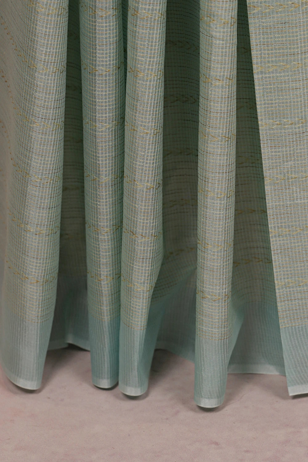 Mint Green Tussar Silk Saree