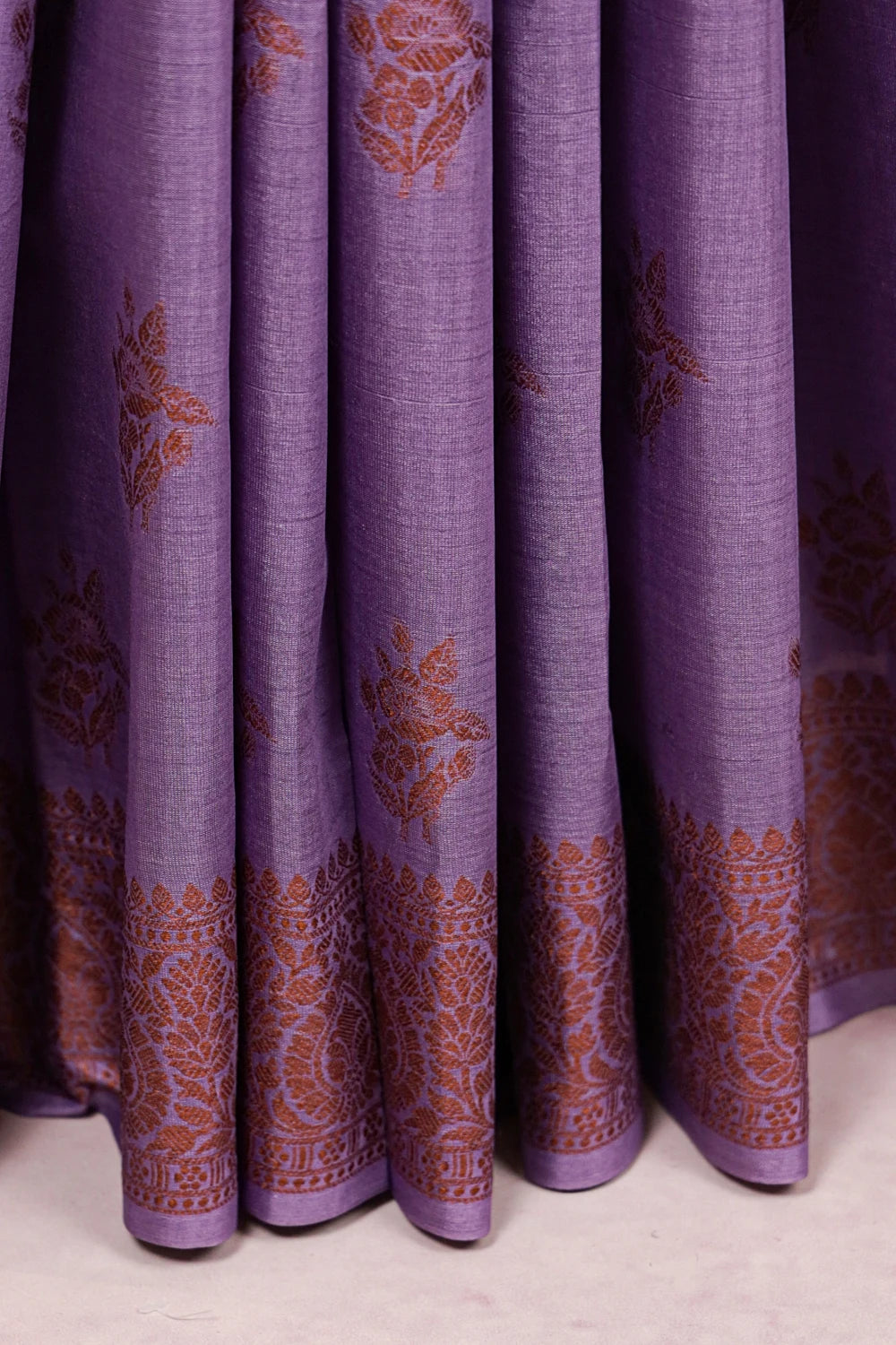 Lavender Purple Tussar Silk Saree