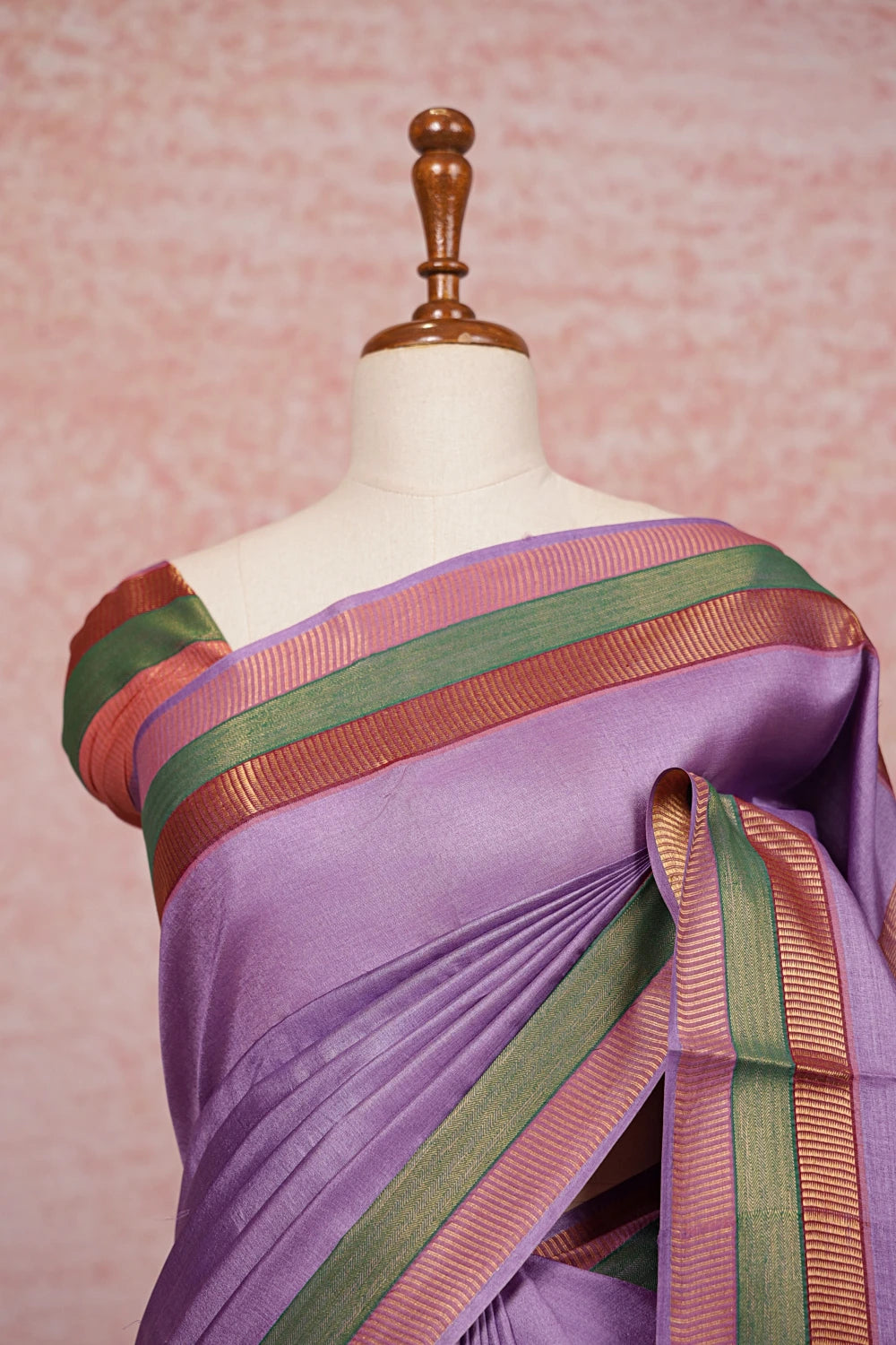 Lavender Tussar Silk Saree