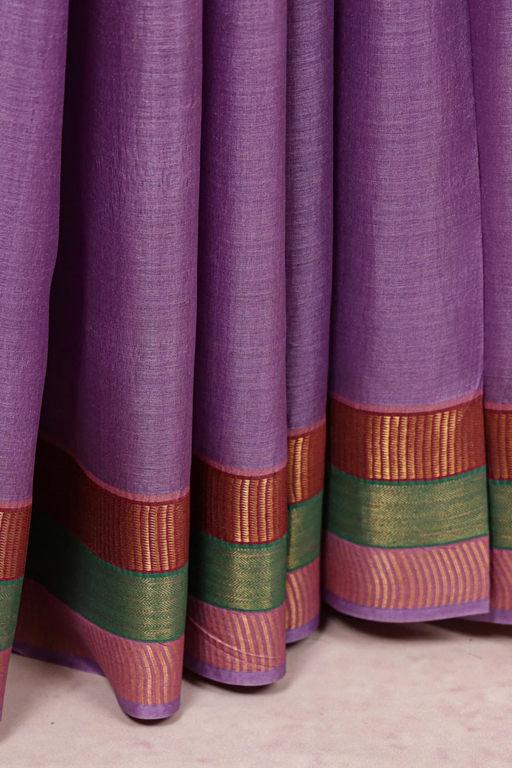 Lavender Tussar Silk Saree