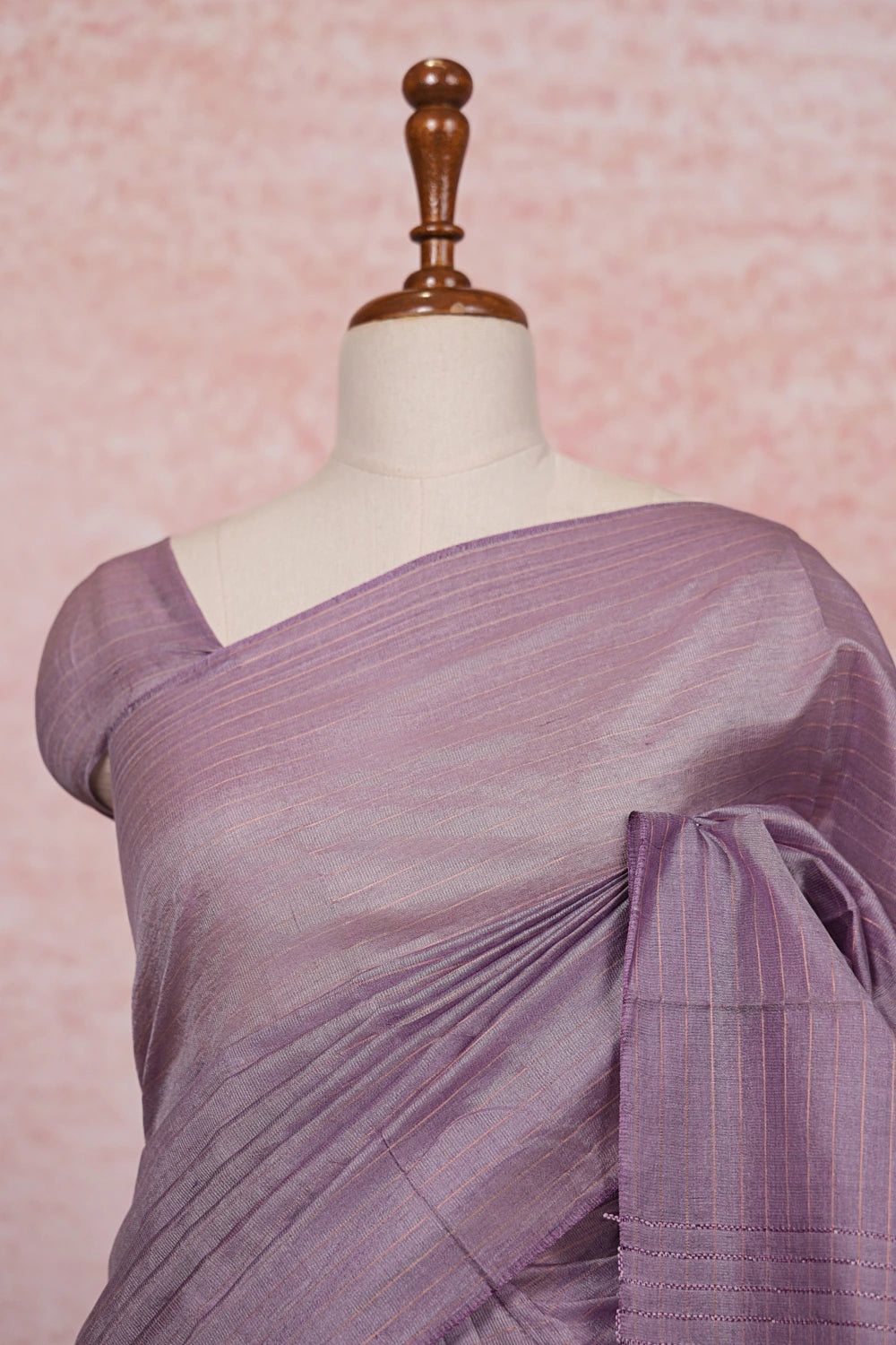 Lavender Tussar Silk Saree
