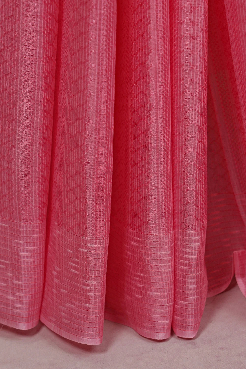 Pink Tussar Silk Saree