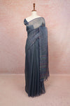 Dark Ash Semi Tussar Saree