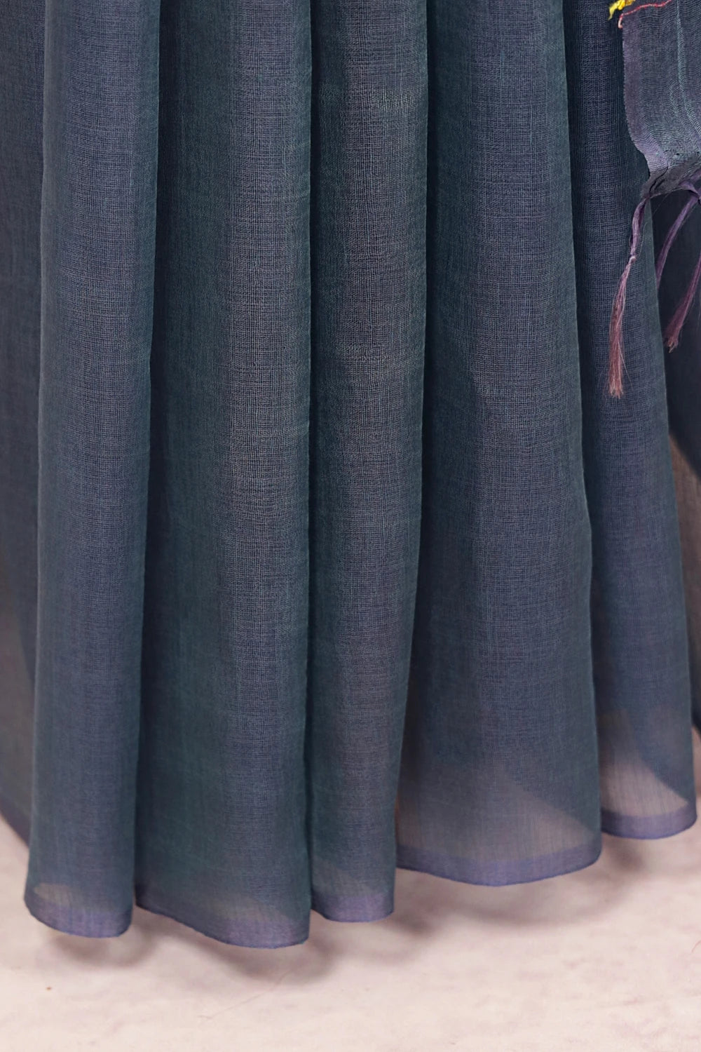 Dark Ash Semi Tussar Saree