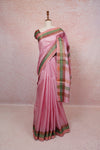 Pink Tussar Silk Saree