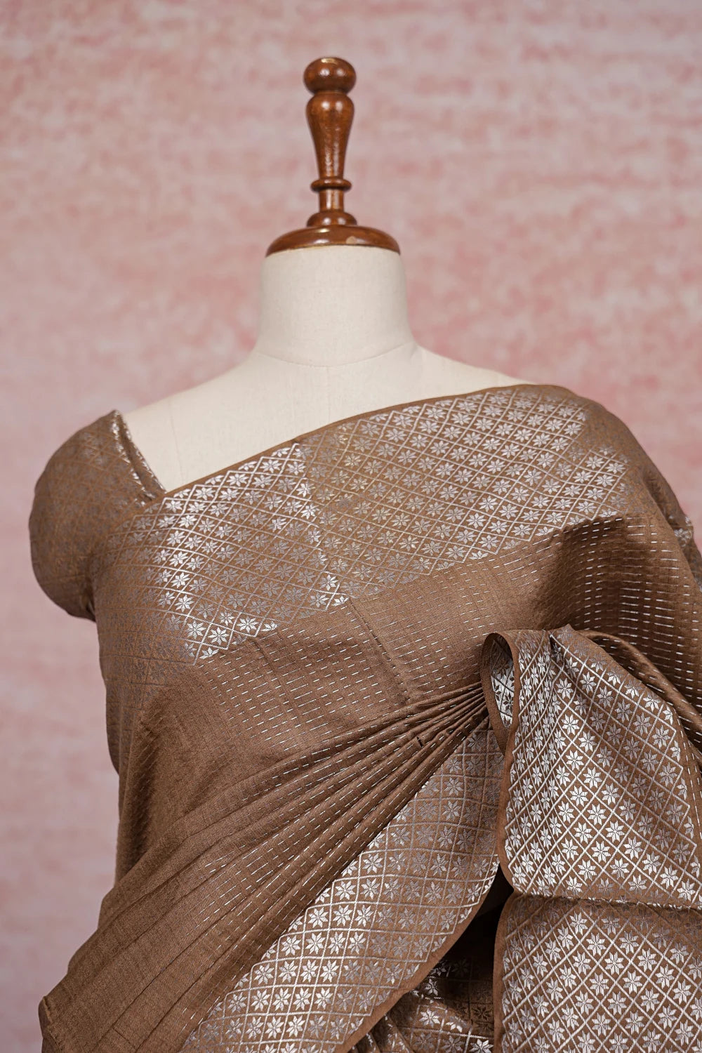 Coffee Brown Tussar Silk Saree