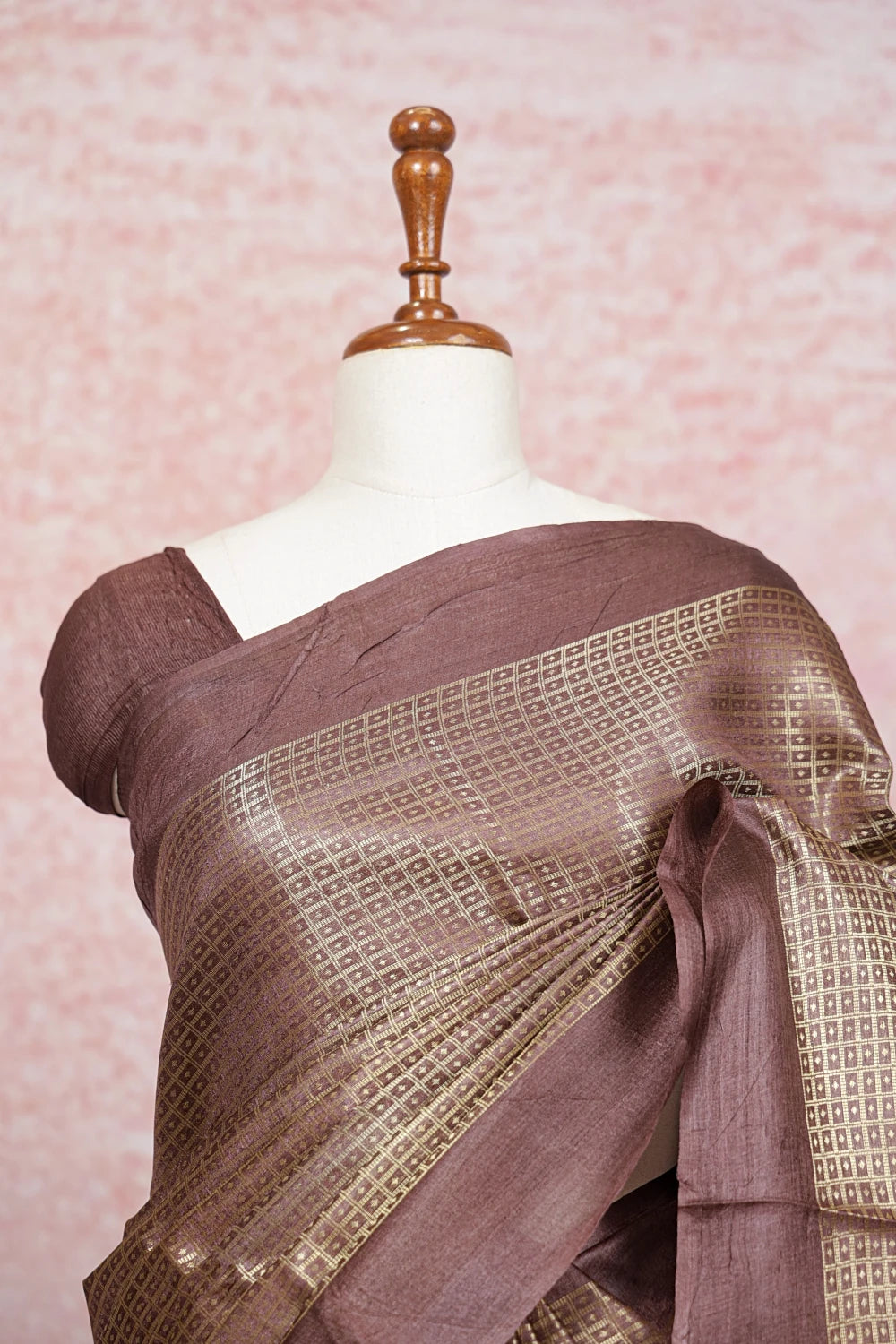 Mauve Tussar Silk Saree
