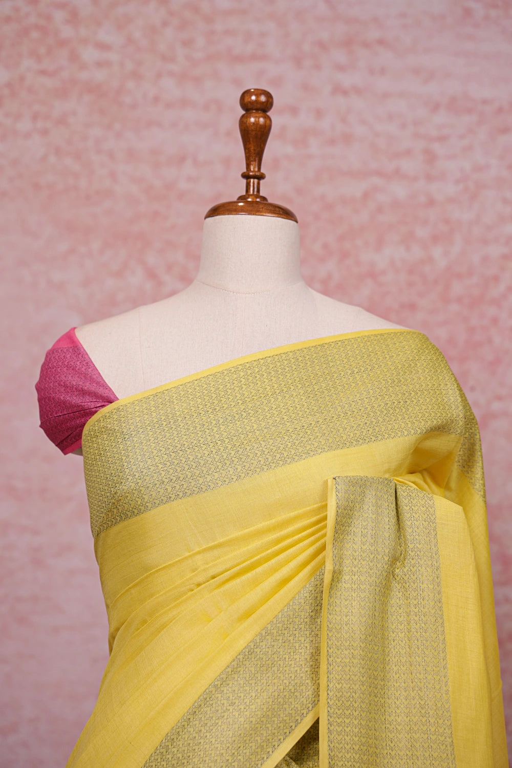 Yellow Tussar Silk Saree