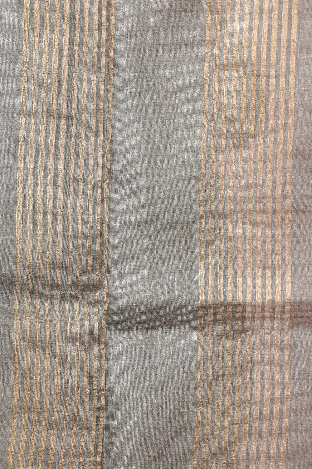 Grey Tussar Silk Saree