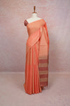 Carrot Color Tussar Silk Saree