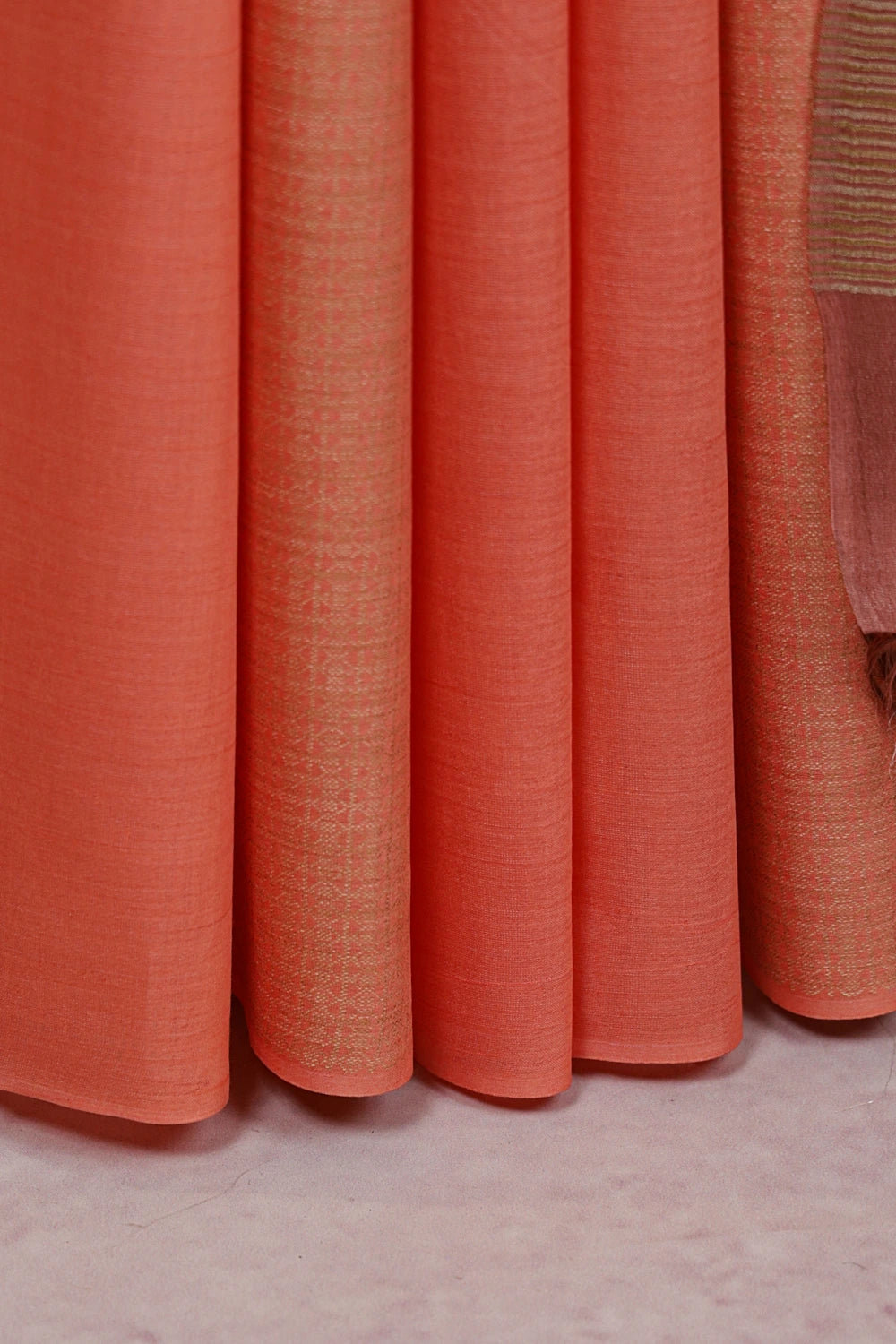 Carrot Color Tussar Silk Saree