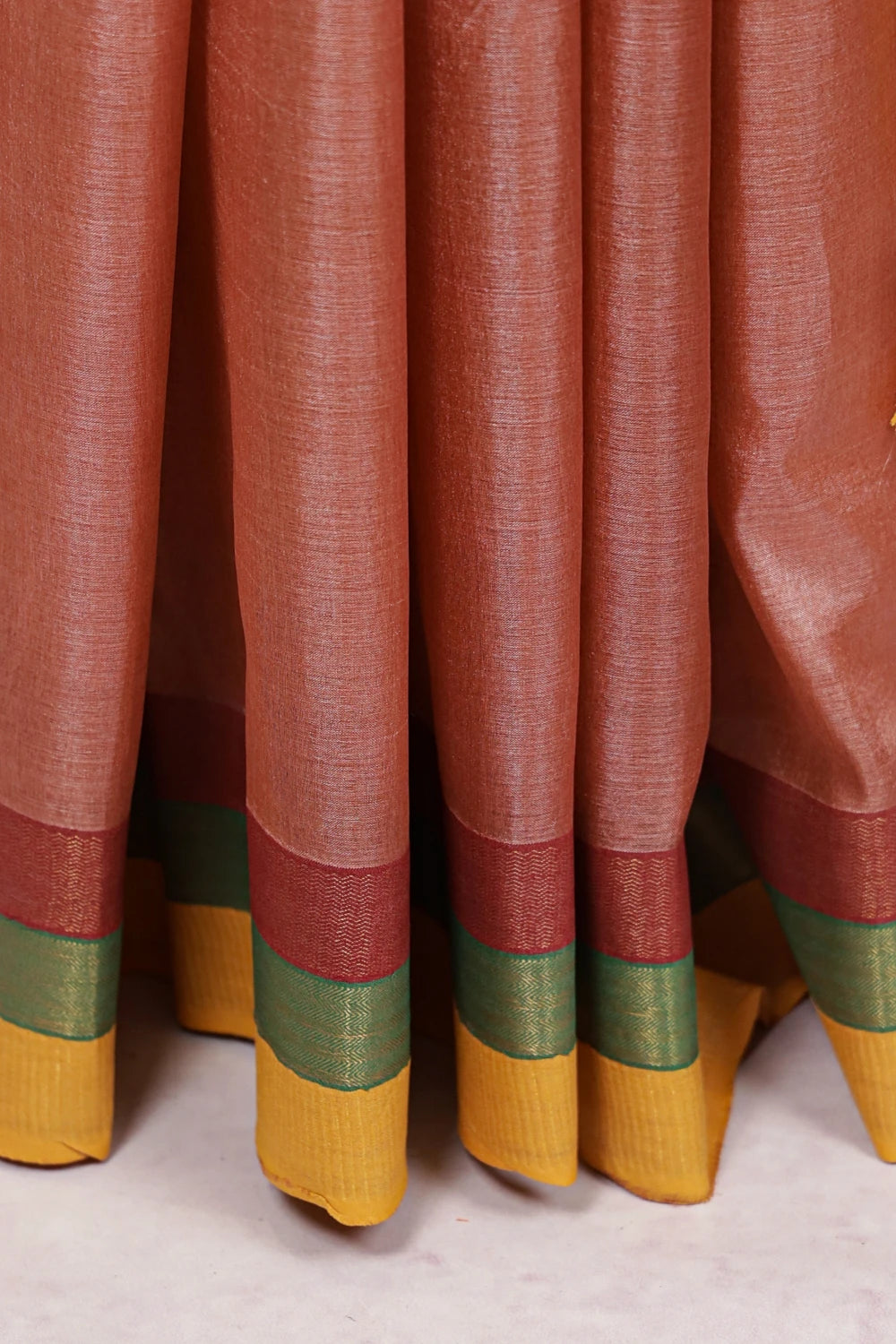 Copper Brown Tussar Silk Saree