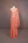 Peach Tussar Silk Saree