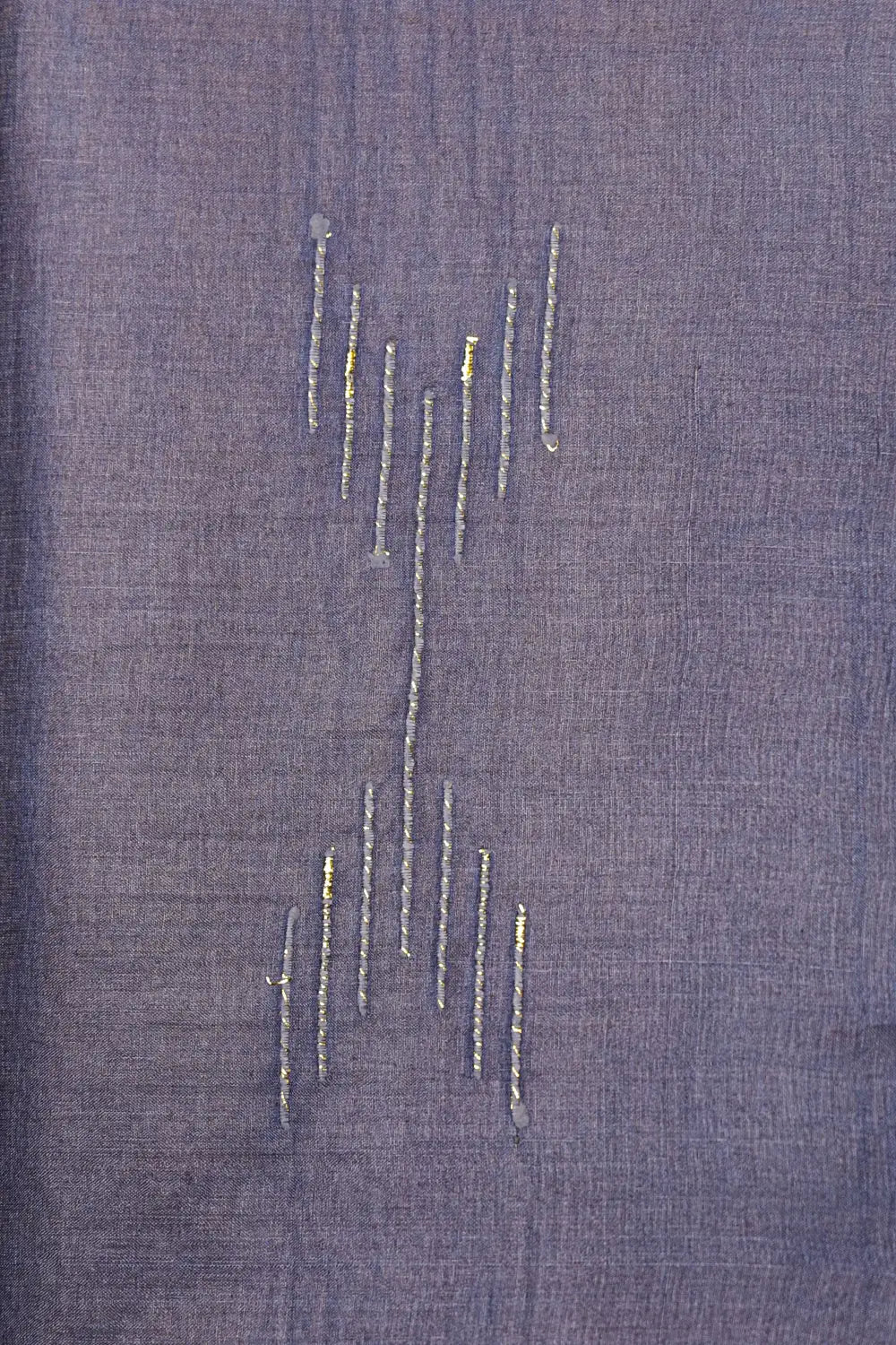 Navy Blue Tussar Silk Saree