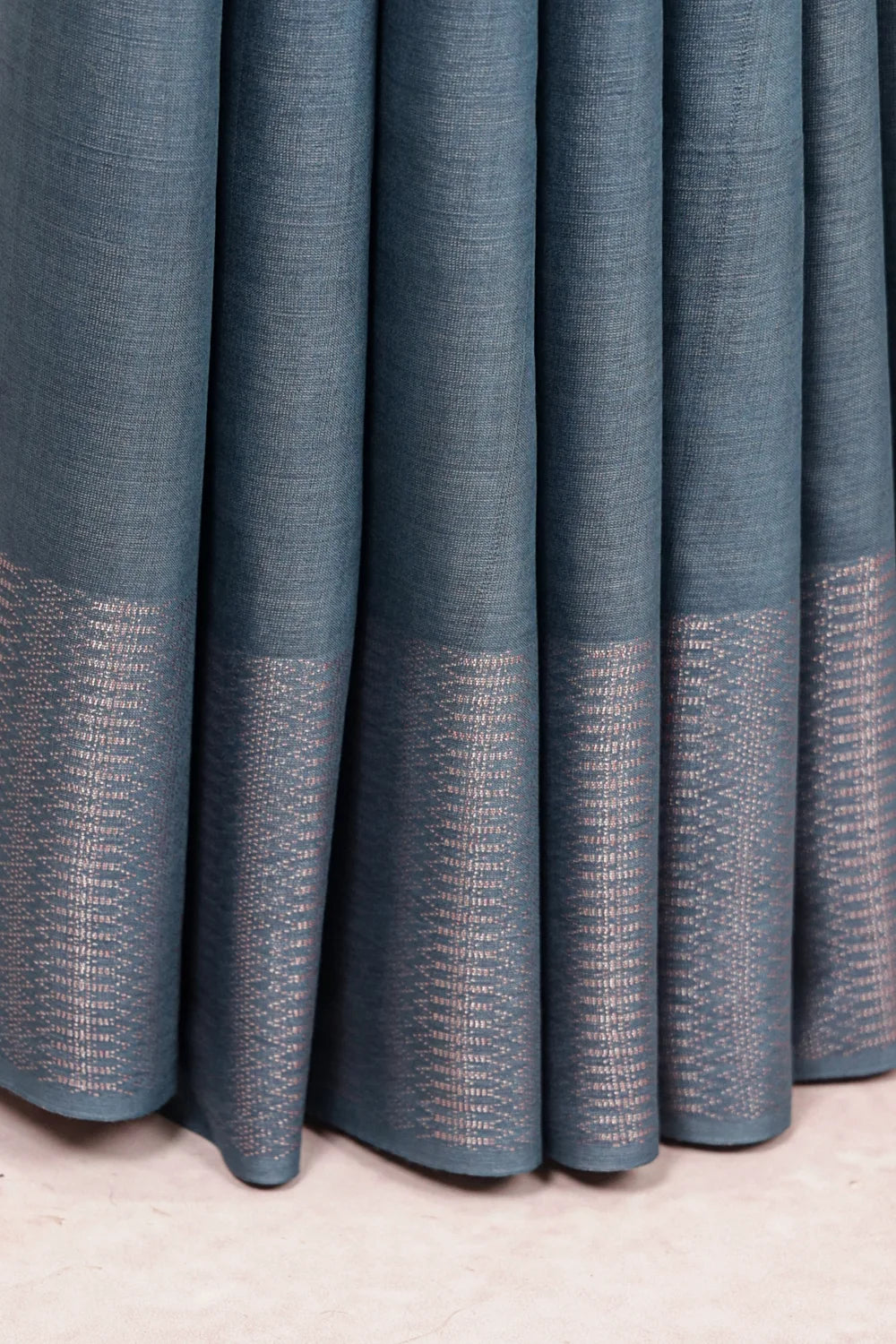 Bluish Grey Semi Tussar Saree