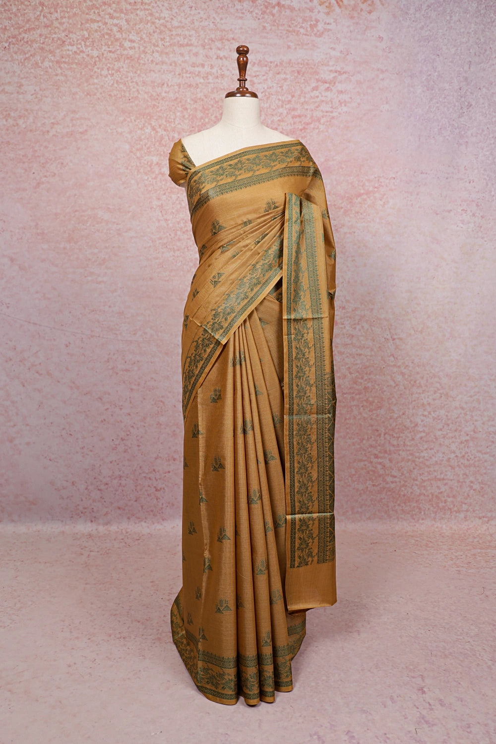 Gold Tussar Silk Saree