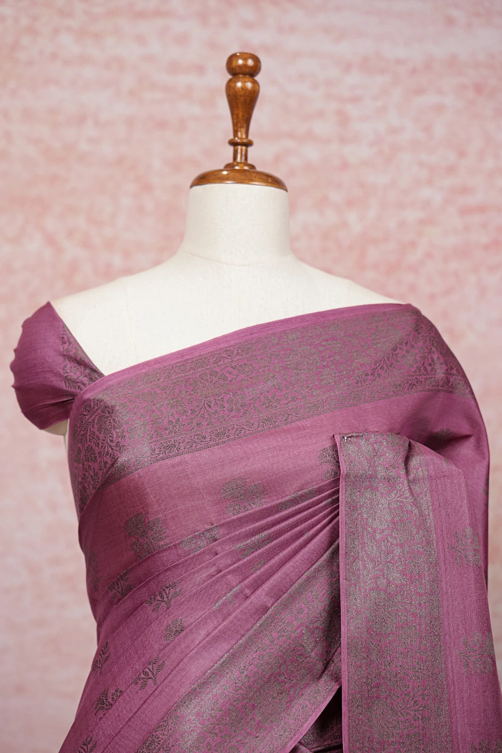 Purple Tussar Silk Saree