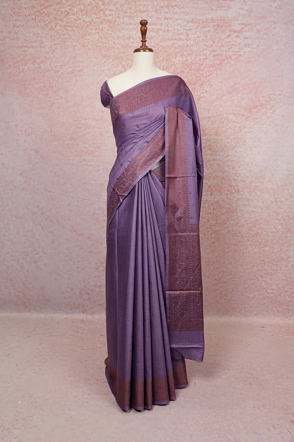 Purple Tussar Silk Saree