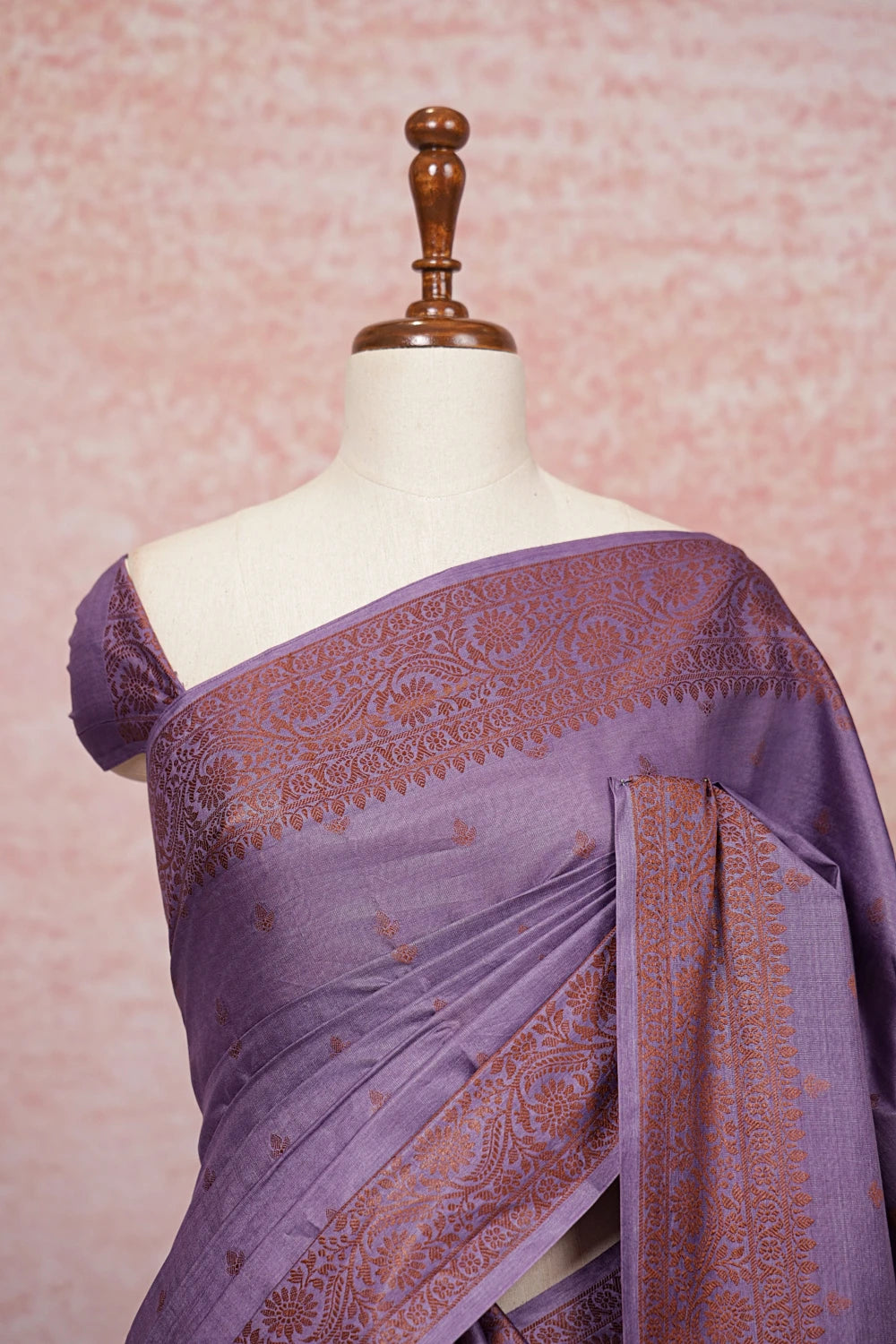 Purple Tussar Silk Saree