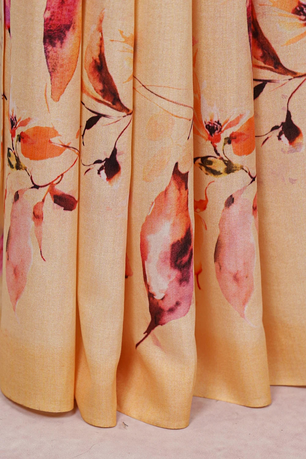 Light Peach Semi Tussar Saree