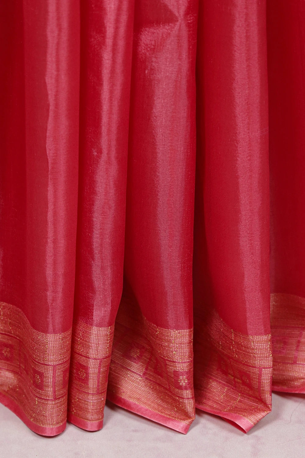 Coral Tussar Silk Saree