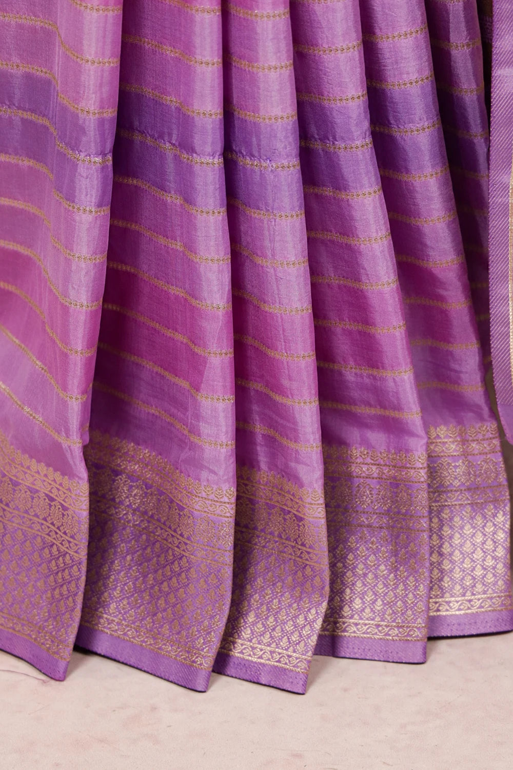 Lavender Semi Banarasi Saree