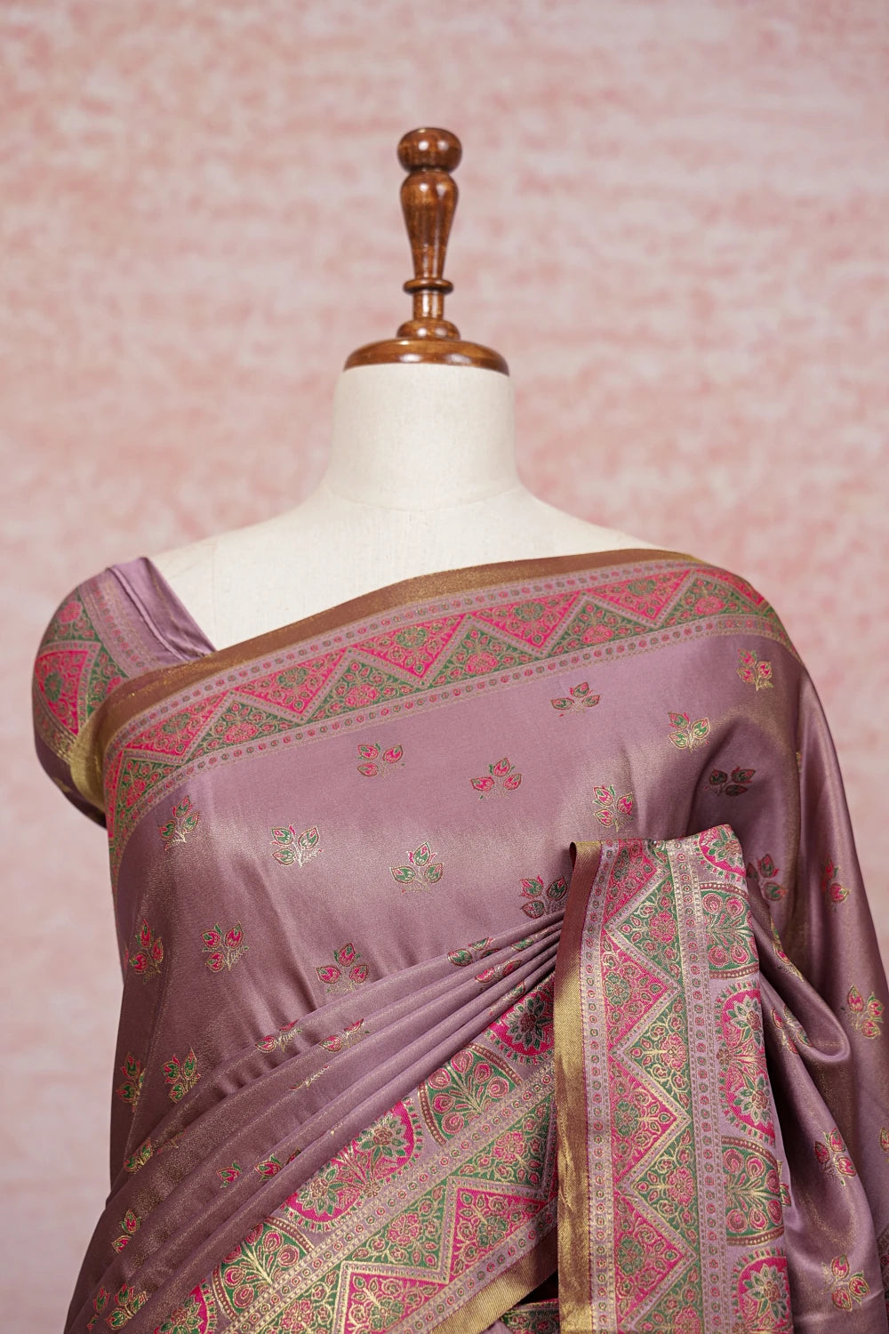Light Purple Semi Silk Saree