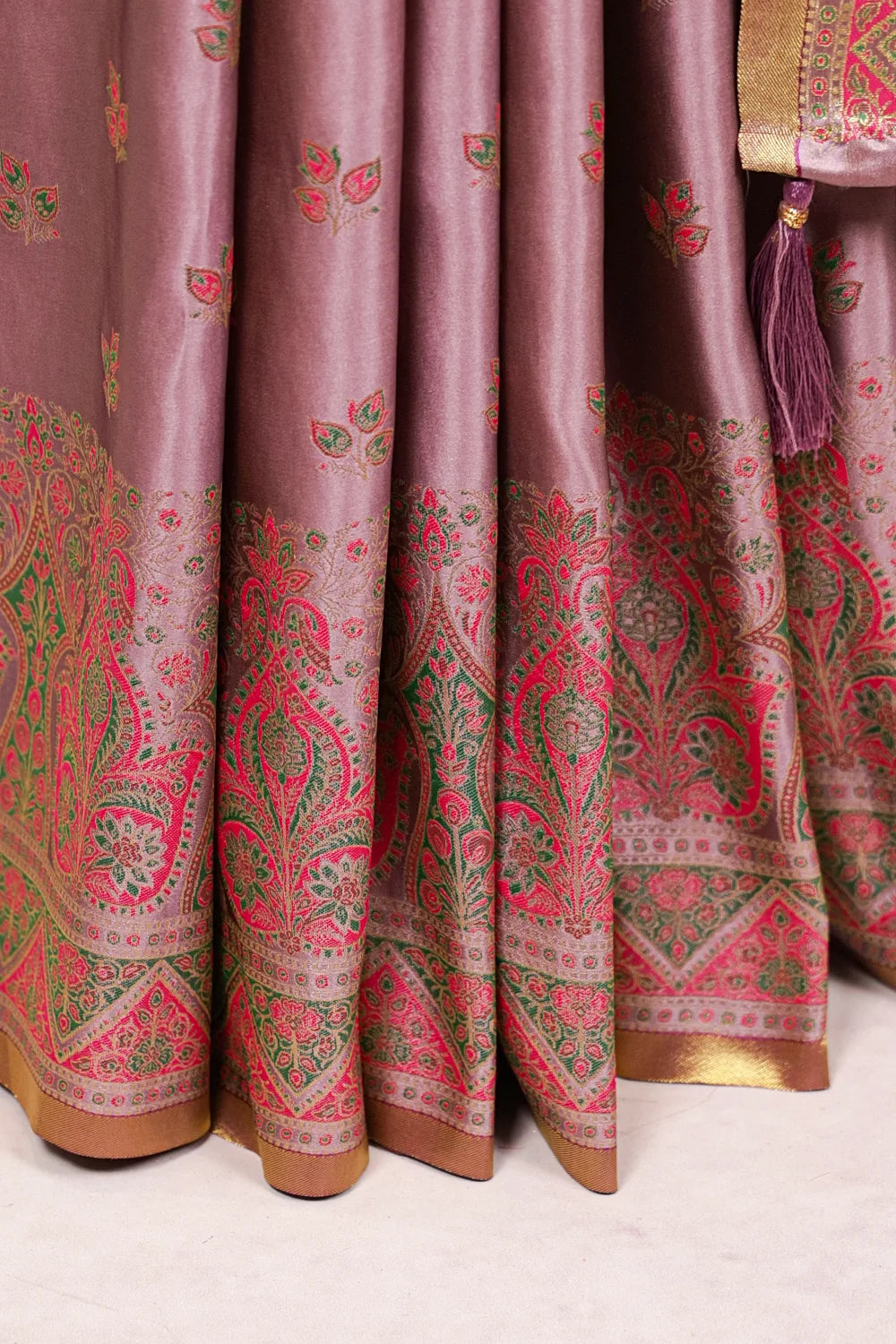 Light Purple Semi Silk Saree